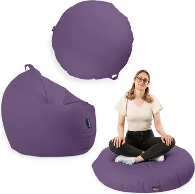 Produktbild von Sitzsack mit füllung 2 in 1 Sitzkissen Bean Bag Outdoor Indoor Wasserfest | Puderflieder 125cm
