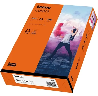 Produktbild von tecno Multifunktionspapier colors A4 160 g/qm intensivrot 250 Blatt