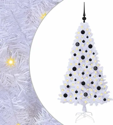 Produktbild von vidaXL Künstlicher Weihnachtsbaum Weiß 150 cm PVC und Stahl
