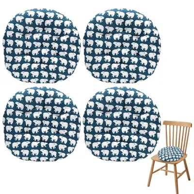 Image de Omgoods - Ensemble de 4 coussins ronds pour chaise, 40 x 40 x 3 cm, adaptés pour une utilisation intérieure et extérieure