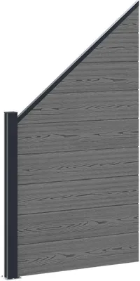 Imagen del producto de Valla de protección para jardín WPC, gris, con aluminio, de 95 x 180 cm