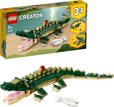 Produktbild von LEGO 31121 Creator 3-in-1 Krokodil, Schlange oder Frosch, Spielzeug, Tierfigur zum Bauen, Tiere