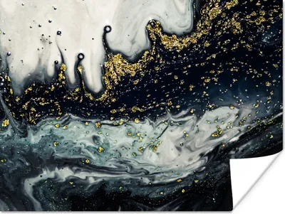 Produktbild von MuchoWow® Poster Marmor - Abstrakt - Gold - Luxus 160x120 cm - Foto Plakat