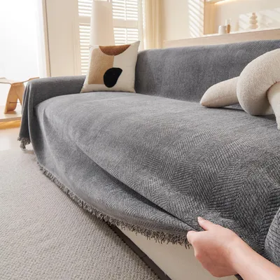 Immagine prodotto di Coperta in pile, 180 x 230 cm, grigia, per divano