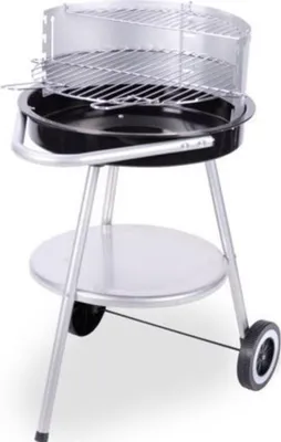 Zdjęcie produktu dla Grill stalowy ogrodowy 75x47cm Z półką rusztami i kółkami