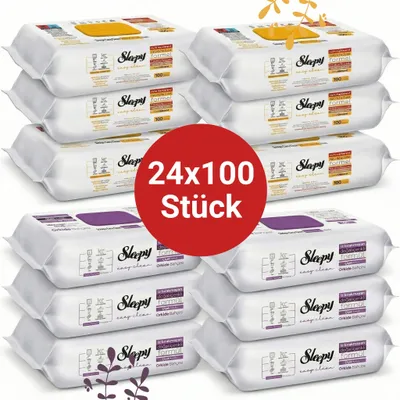 Produktbild von Sleepy Easy Clean Oberflächenreinigungstücher – 12x100 Gelb + 12x100 Orchidee | Schnelle Hausarbeit