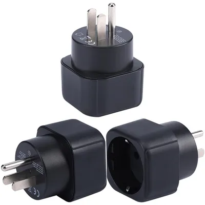 Produktbild von Steckeradapter für Europa, kompatibel mit den Steckdosen in den USA, Kanada und Mexiko, 3 Stück, kompakter Reiseadapter