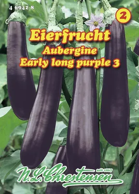 Zdjęcie produktu dla Bakłażan Early Long Purple 3 | Nasiona bakłażana firmy N.L. Chrestensen