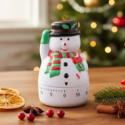 Productafbeelding van Mechanische keukentimer - 60 minuten eierklok - korte timer voor koken, bakken en dagelijks gebruik - Sneeuwpop