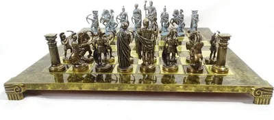Produktbild von Große Messing Schachfiguren Exklusiv - Bogenschützen 44x44cm - S10BBRO