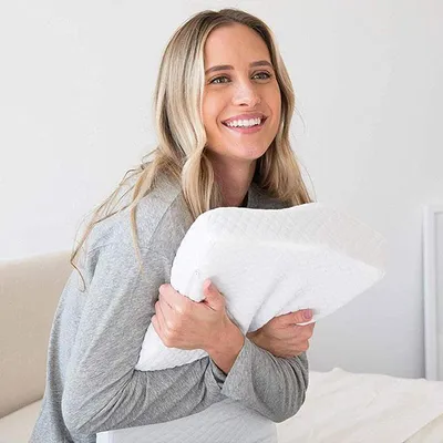 Produktbild von DreamKissen Nackenstützkissen – ergonomisches Kopfkissen für Rücken-, Seiten- & Bauchschläfer