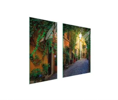 Image de Plaques de recouvrement pour cuisinière 2 pièces 75x52 Couverture de champ en vitrocéramique Planche à découper Gasse Reihenhäuser