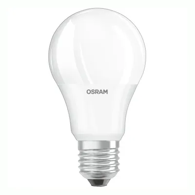 A white LED light bulb with a silver screw base, on a white background.