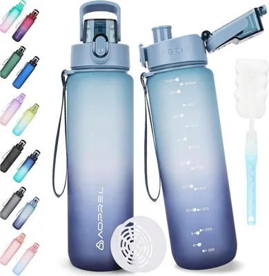Produktbild von AOPREL Trinkflasche 1 Liter BPA-Frei Tritan Sport Fitness Wandern Camping Büro