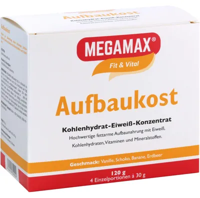 Obrázek produktu pro MEGAMAX Fit & Vital sacharidovo-proteinový koncentrát s příchutí, 120 g prášku