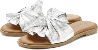 Produktbild von LASCANA Pantolette Mule, Sandale, offener Schuh, Sommerschuh, silberfarben Größe 38