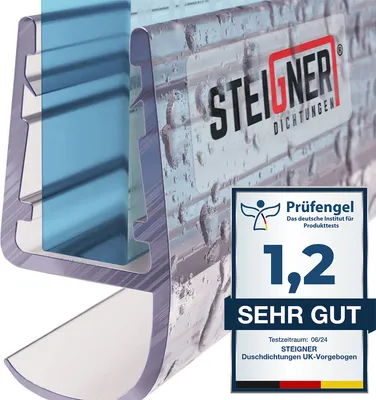 Produktbild von STEIGNER Duschdichtung, 70cm, Glasstärke 5/6/ 7/8 mm, Gerade PVC Ersatzdichtung für Dusche, UK15