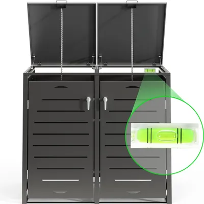 Produktbild von Mülltonnenbox Anthrazit für 4 Tonnen bis 240 L – Erweiterbar & wetterfest