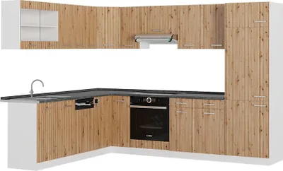Produktbild von Eckküche Vicco R-Line Artisan Eiche/Weiß 287 x 60 cm , AP Anthrazit, Model 48981