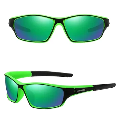 Image de Camerazar Lunettes de sport universelles polarisées avec miroirs, noir, plastique