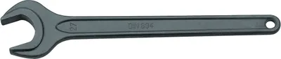 A dark gray wrench is shown against a white background.