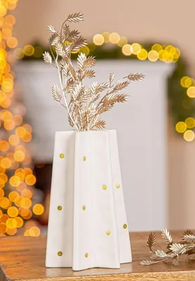 Zdjęcie produktu dla Gilde Vase, Dotti, Porzellan, weiß, VE 6, D. 9.5 cm Höhe: 14.50 cm Durchmesser: 9.50 cm 27691