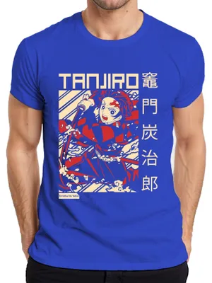 Obrázek produktu pro Tanjiro Kimetsu No Yaiba Demon Hunter Sword Fire Gift Pánské tričko, modrá, S