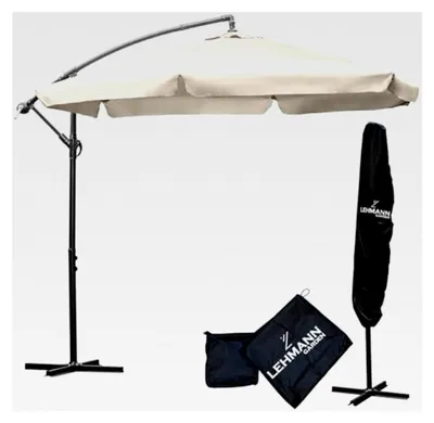 Produktbild von Alu Sonnenschirm Ø 300 cm mit Ständer, großer Gartenschirm mit Kurbel, verstellbarer Kurbelschirm, Sonnenschutz, UV-Schutz für Terrasse und Garten, wasserdicht