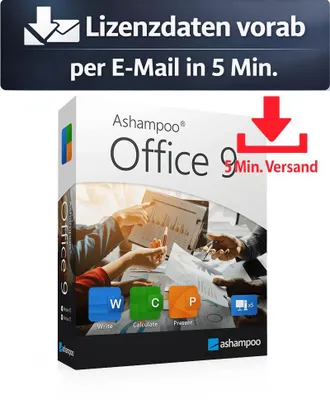 Produktbild von Ashampoo Office 9 (5 PC - perpetual) ESD Büro Business 5 Min. Versand als Download per Mail