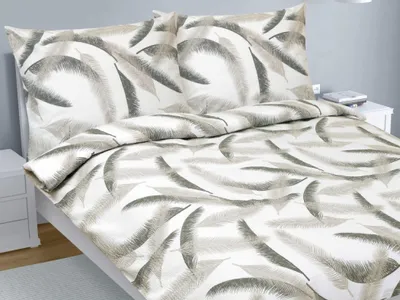 Zdjęcie produktu dla Pościel krepa na podwójnym łóżku - 1 szt. 180 x 200, 70 x 90 - szara, biała