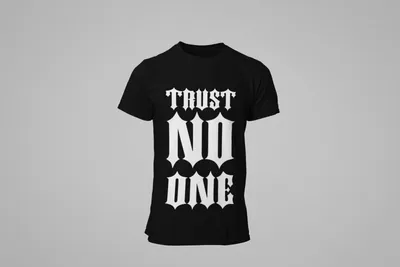 Produktbild von Herren Trust No One Shirt Streetwear T-Shirt Schwarz/Weiß 5XL