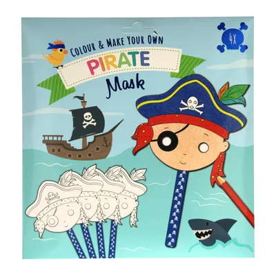 Image de Colorie et fabrique tes propres masques - Pirate, lot de 4