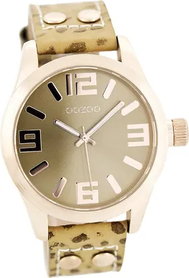 Produktbild von Oozoo Leder Damen Uhr Analog Quarzuhr Armband gelb Timepieces D2UOC8015A