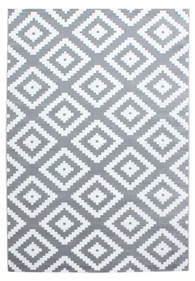 Image de Plus Rhombus tapis poils ras rectangle 240x340cm gris
