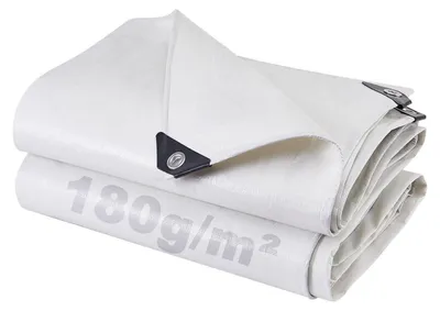 Produktbild von Abdeckplane 2x3 m Wasserdicht 180 g/m² PE mit Ösen UV Stabil Reißfest Weiß