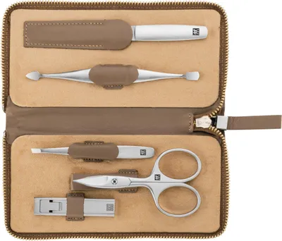 Produktbild von ZWILLING 97445-005-0, Edelstahl, Graubraun, Edelstahl, 5 Stück(e), Leder, 1 Stück(e)