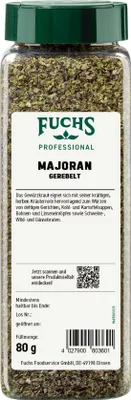 Produktbild von Fuchs Professional Majoran gerebelt mit leicht pfeffriger Schärfe 80g