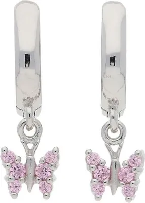 Produktbild von JuwelmaLux Creolen Schmetterling 925 Silber mit rosa Zirkonia JL10-06-2431