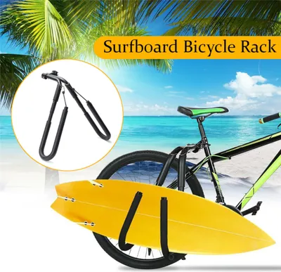 Produktbild von Surfbrett Fahrraeder Traeger Gepaecktraeger Fahrrad Skimboard New Side Kiteboard Holder Aluminium + Weichschaum gepolstert【Schwarz】Geeignet für die meisten Fahrräder
