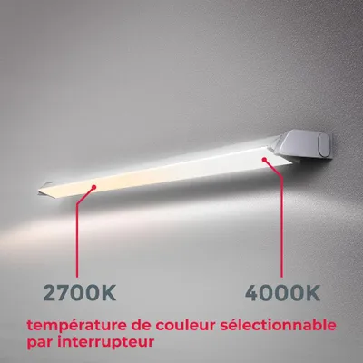 Image de Lumière cuisine sous meuble avec interrupteur marche/arrêt, blanc chaud/neutre réglable, éclairage LED cuisine sous meuble, 54,7x6,1x2,4 cm, argenté