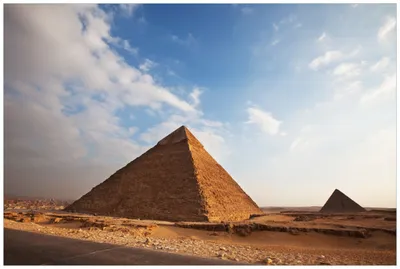 Produktbild von Wallario Wandbild aus Acryl, 90 x 60 cm, freischwebende Optik - Alte Pyramide in Ägypten