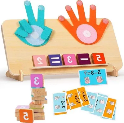 Productafbeelding van Educatief Houten Rekenspel voor Kinderen van 3 tot 6 Jaar - Montessori Speelgoed voor Wiskunde, Leren en Verjaardagscadeau