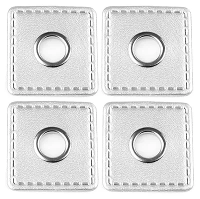 Produktbild von 4 Metall-Ösen Ösen-Patch auf Kunstleder 35x35mm Hoodies Taschen Ösenpatch