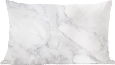 Produktbild von MuchoWow® Zierkissen Sofakissen Wohnzimmer Dekokissen 50x30 cm Marmor - Weiß - Grau - Luxus - Marmoroptik - Stein - Wohnzimmerdekoration - Polster mit Photo