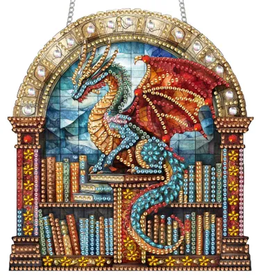 Diamond Painting Hänger, Acryl, 20x20 cm, DIY, Dinosaurier-Motiv