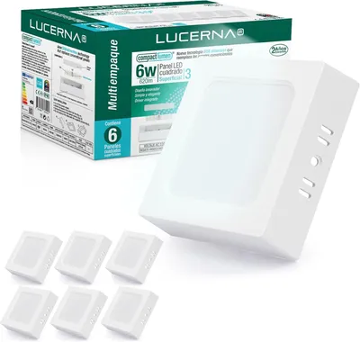 Zdjęcie produktu dla Kwadratowa Lampa Sufitowa Plafon LED 6W Zimna Biel 6500K Zestaw 6 Szt