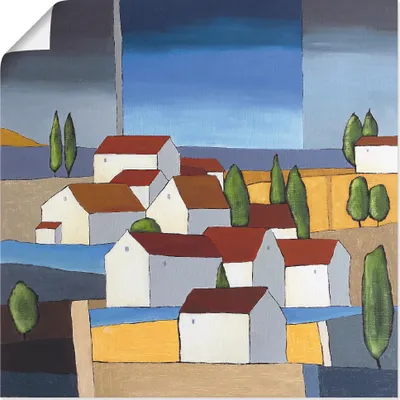 Produktbild von ARTland Poster Dorf in der Nähe vom Meer II Größe: 50x50 cm