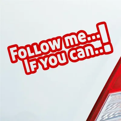 Produktbild von Auto Aufkleber Follow Me If You Can! Tuning JDM 15x5 cm Rot Sticker Heckscheibenaufkleber