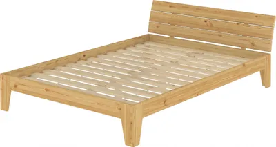 Produktbild von Erst-Holz Futonbett Massivholz Kiefer, 160x200 cm, natur, Doppelbett, Rollrost inklusive, ohne Kopfteil montierbar, V-60.62-16
