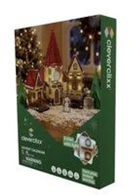 Produktbild von Cleverclixx | Adventskalender "Weihnachtsstadt" | 46 Teile | Spielzeug ab 3 Jahren | STEM - Magnetisches Spielzeug - Leuchtende Bausteine